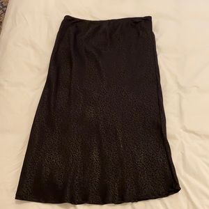 Black Leopard Slip Skirt